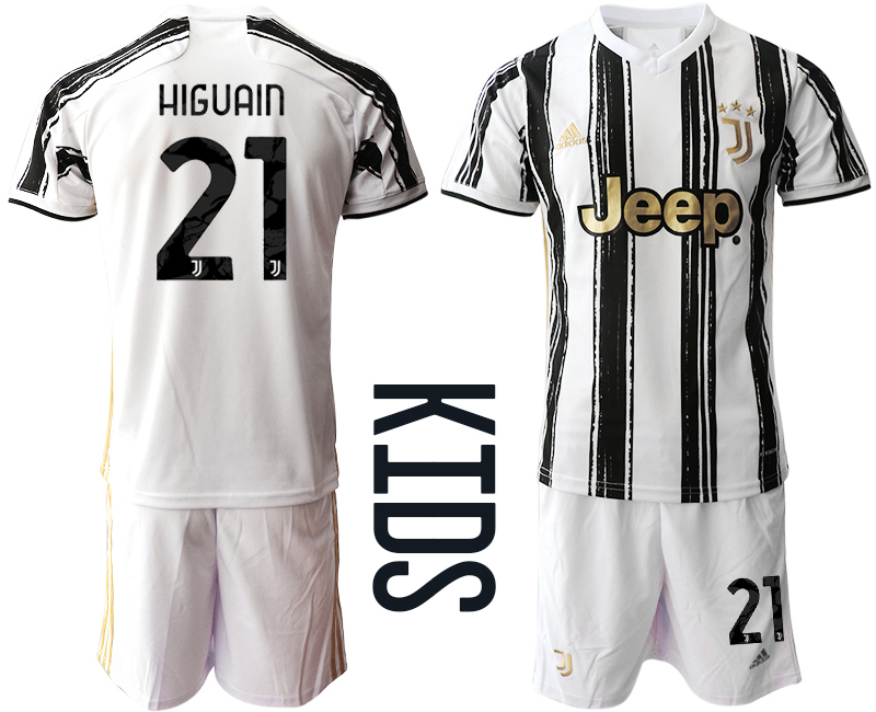 Youth 2020-2021 club Juventus home #21 white Soccer Jerseys